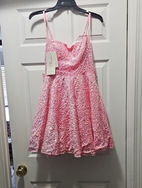 Pink Sequin Party Dress